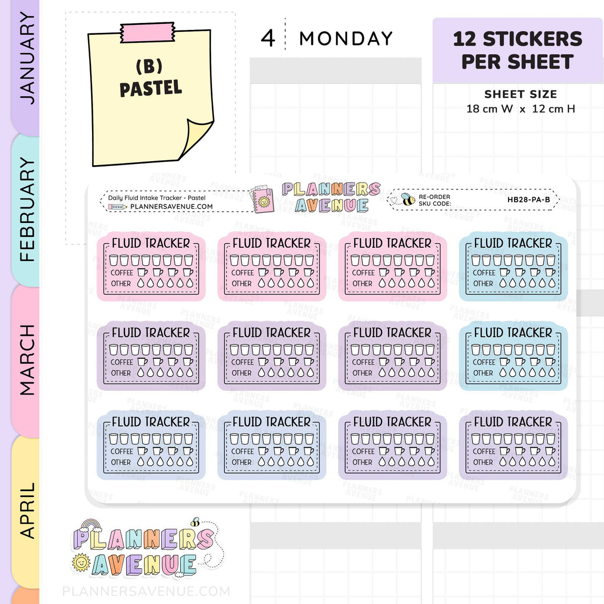 Hydration Intake Tracker Stickers