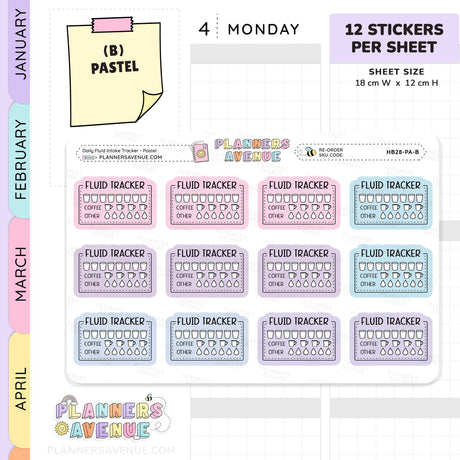 Hydration Intake Tracker Stickers