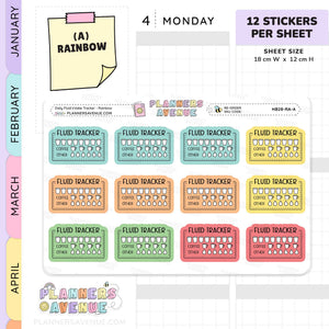 Hydration Intake Tracker Stickers