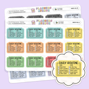 Daily Routine Planner Stickers - Checklist Box