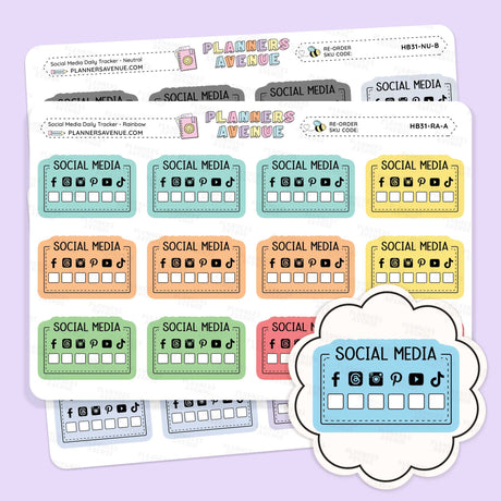 Social Media Check Box Stickers