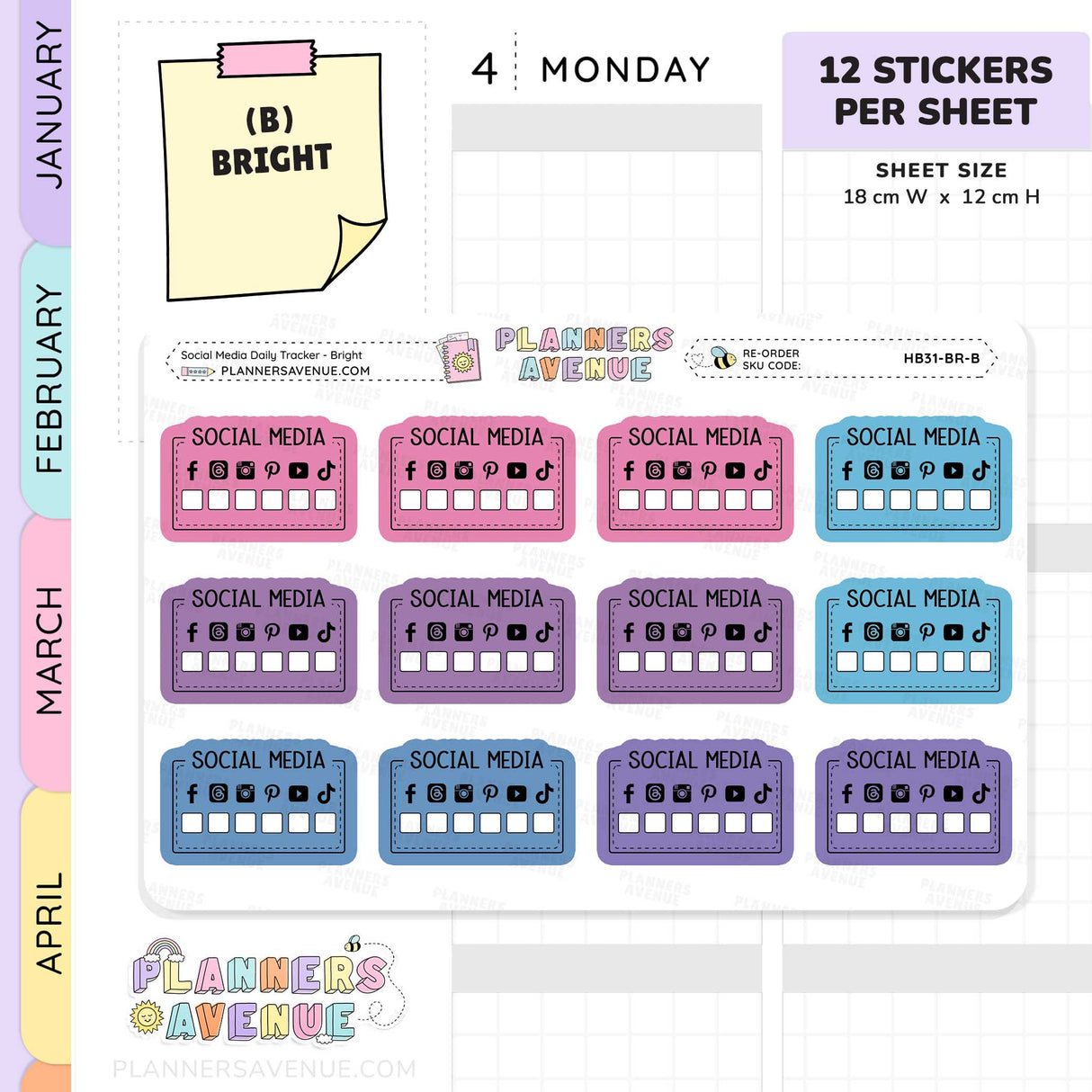 Social Media Check Box Stickers