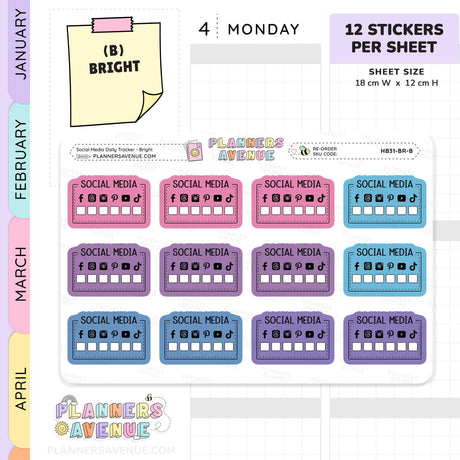 Social Media Check Box Stickers
