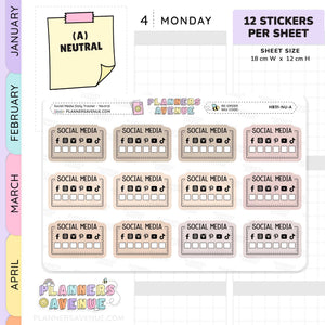 Social Media Check Box Stickers