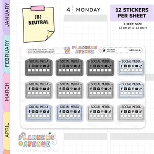 Social Media Check Box Stickers