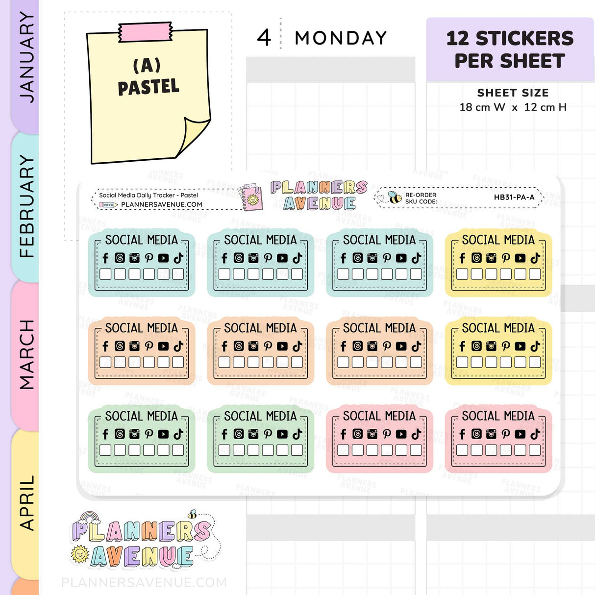 Social Media Check Box Stickers