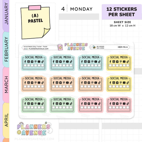 Social Media Check Box Stickers