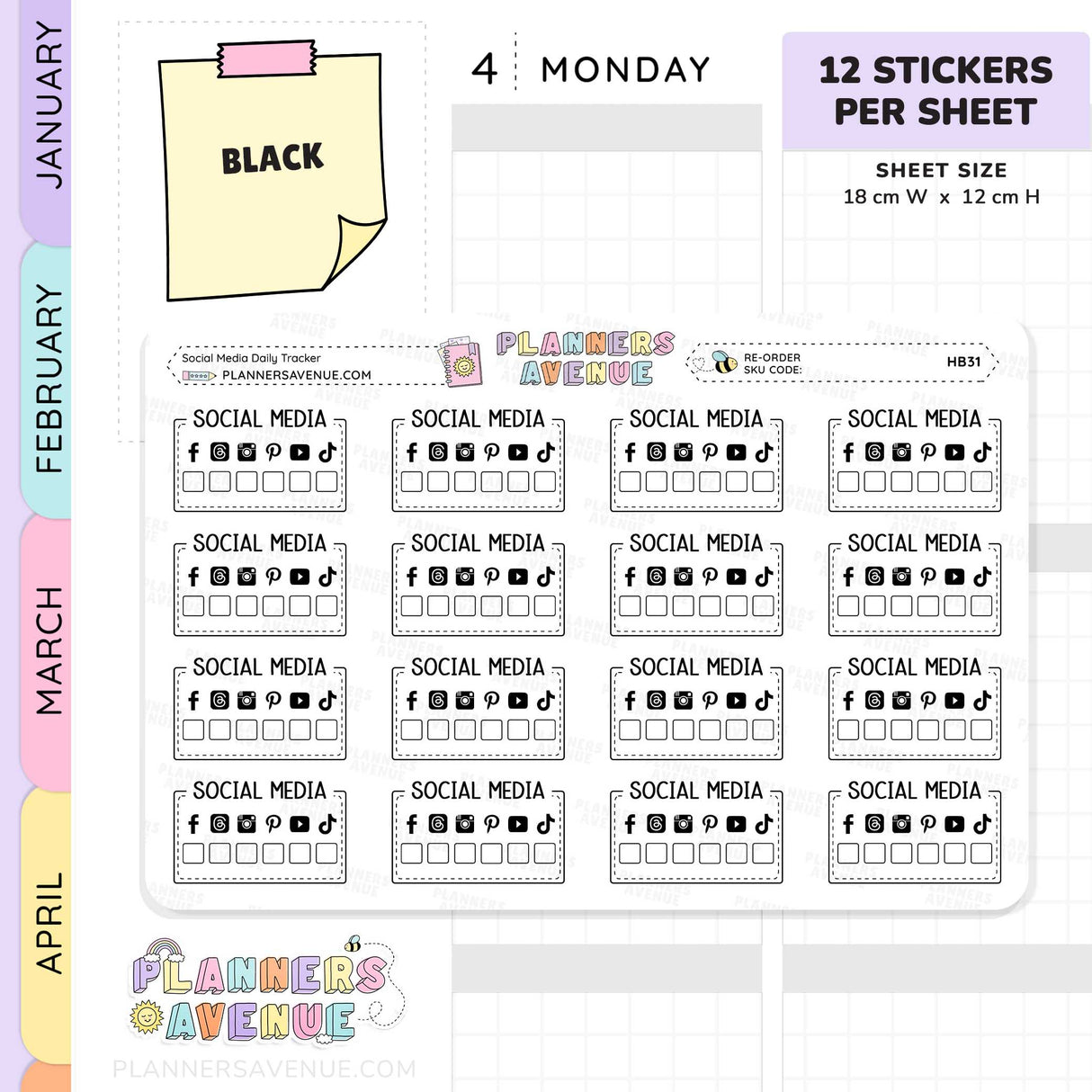 Social Media Check Box Stickers
