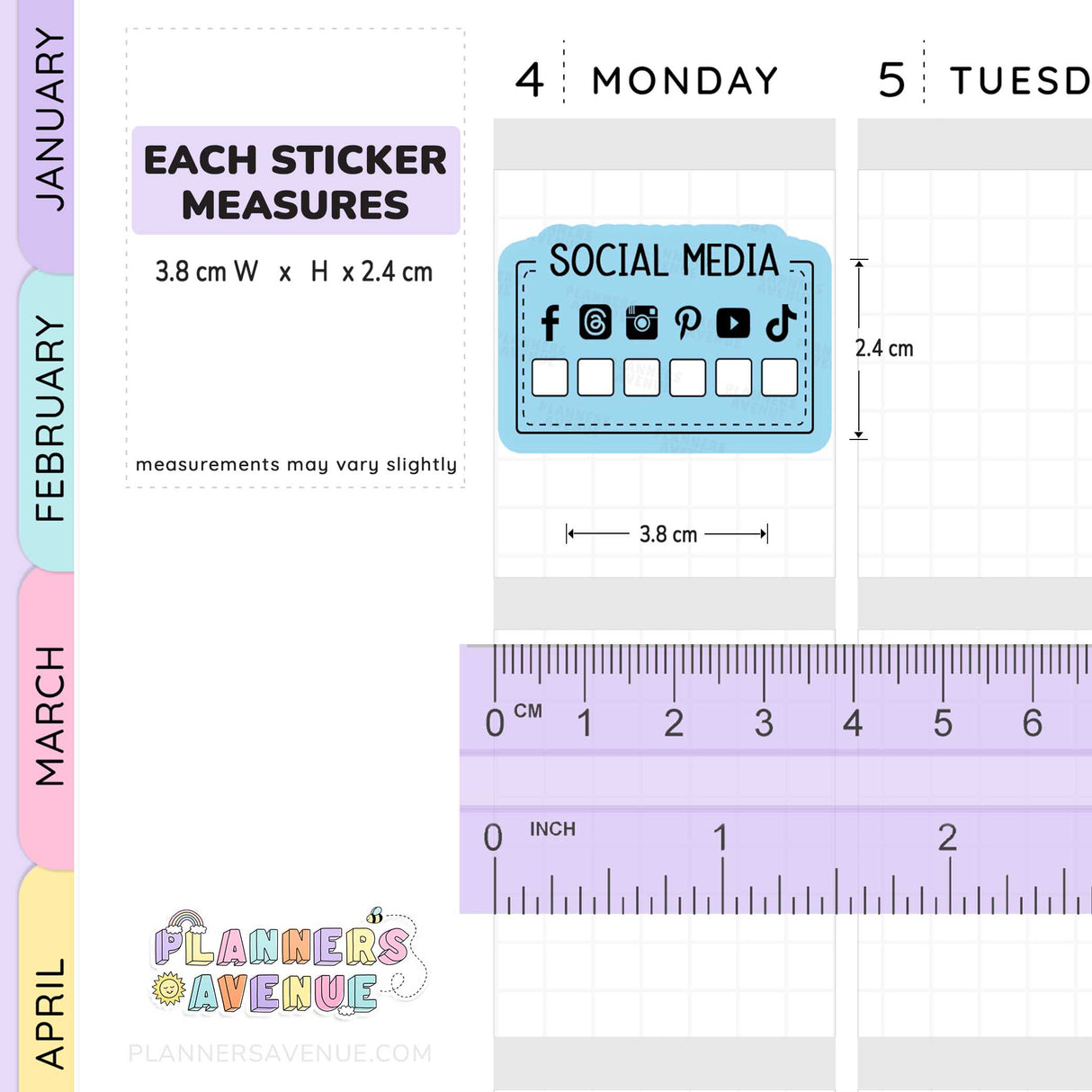 Social Media Check Box Stickers