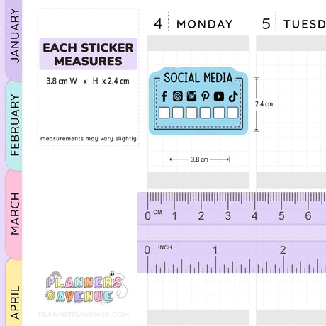 Social Media Check Box Stickers