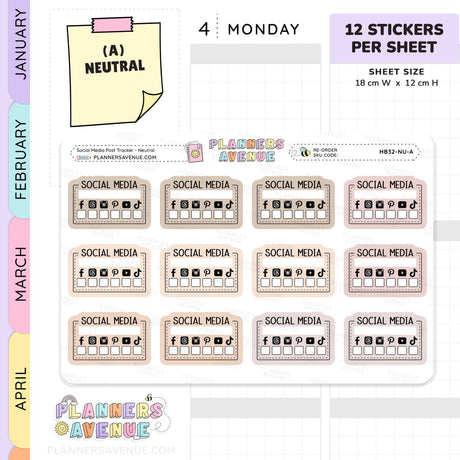 Social Media Post Tracker Stickers