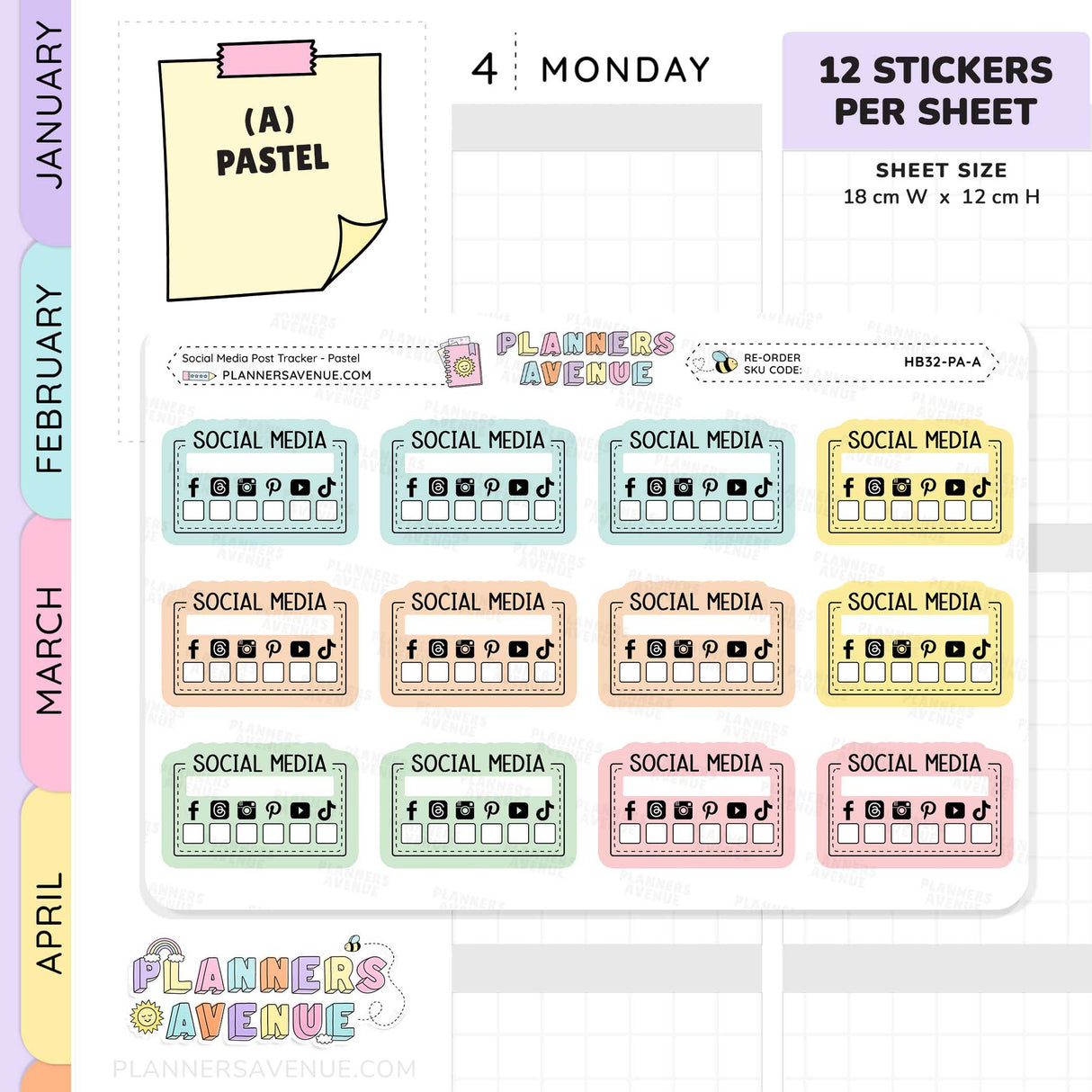 Social Media Post Tracker Stickers