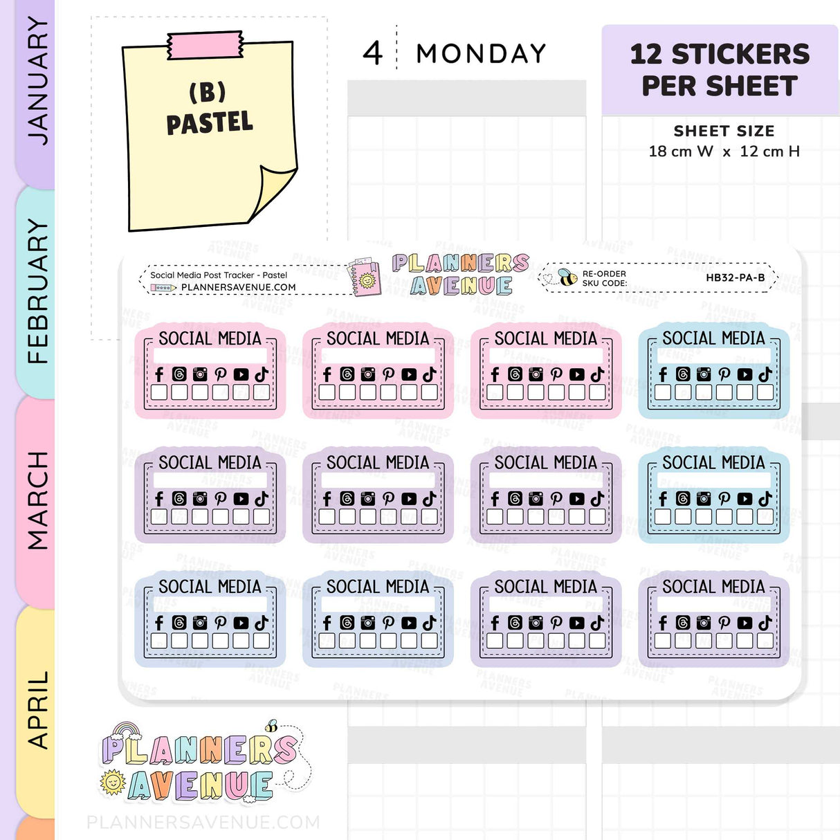 Social Media Post Tracker Stickers