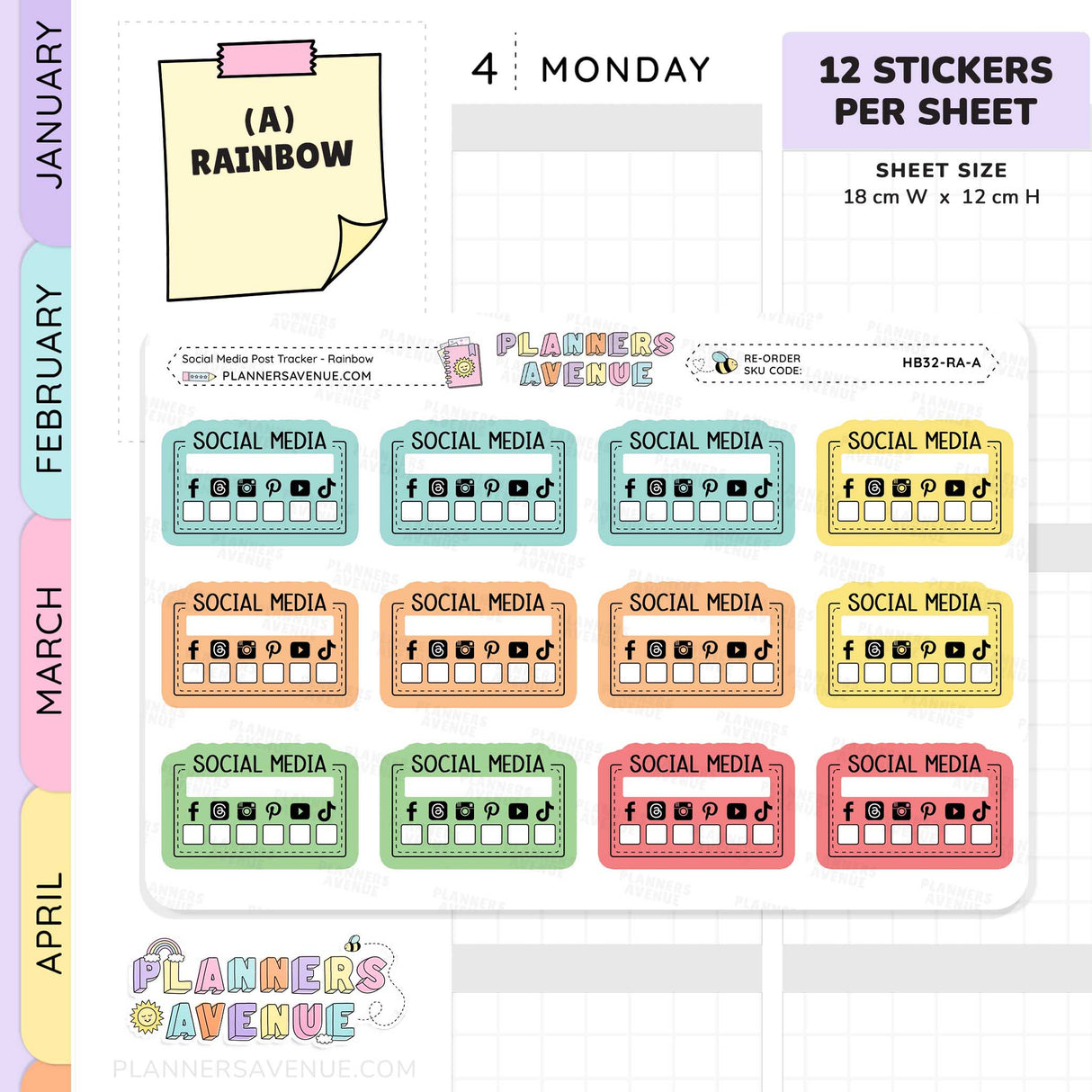 Social Media Post Tracker Stickers