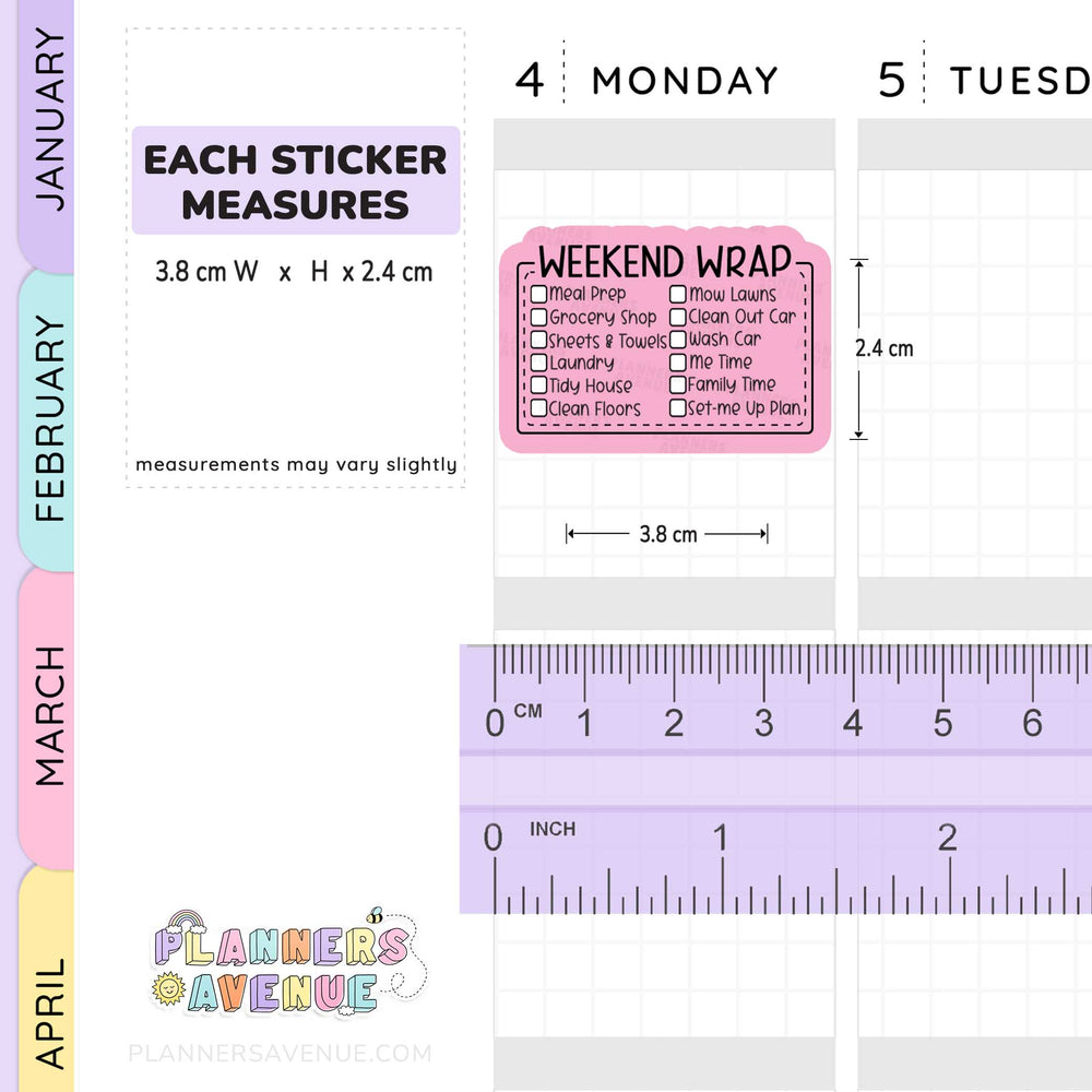 Weekend Routine Planner Stickers - Checklist Box