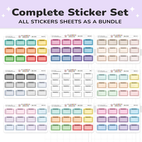 Priorities Planner Stickers - Checklist Box