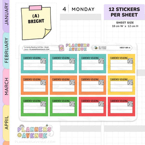 Currently Reading Planner Stickers - Half Box