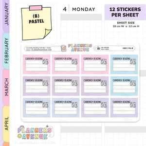 Currently Reading Planner Stickers - Half Box