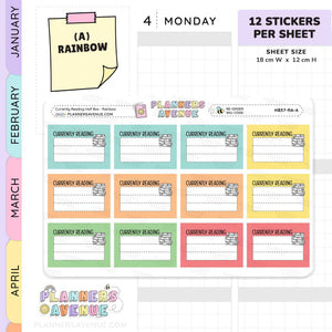 Currently Reading Planner Stickers - Half Box