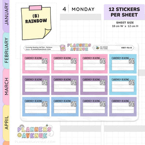 Currently Reading Planner Stickers - Half Box