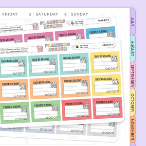 Finished Reading Planner Stickers - Half Box