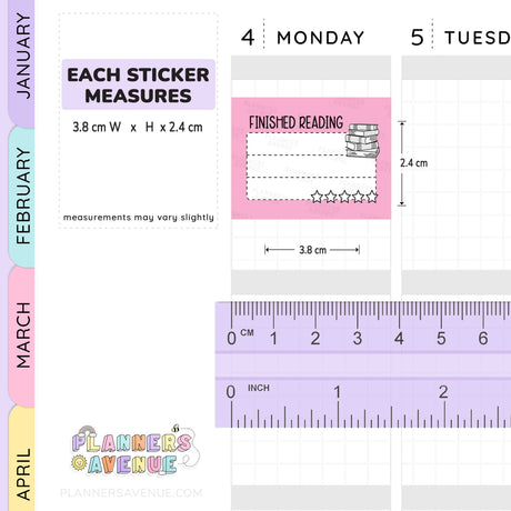 Finished Reading Planner Stickers - Half Box
