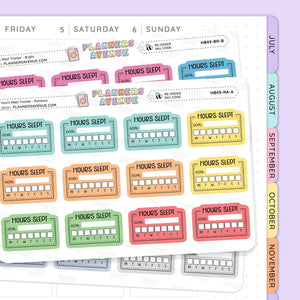 Hours Slept Habit Tracker Planner Stickers