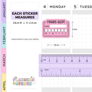Hours Slept Habit Tracker Planner Stickers