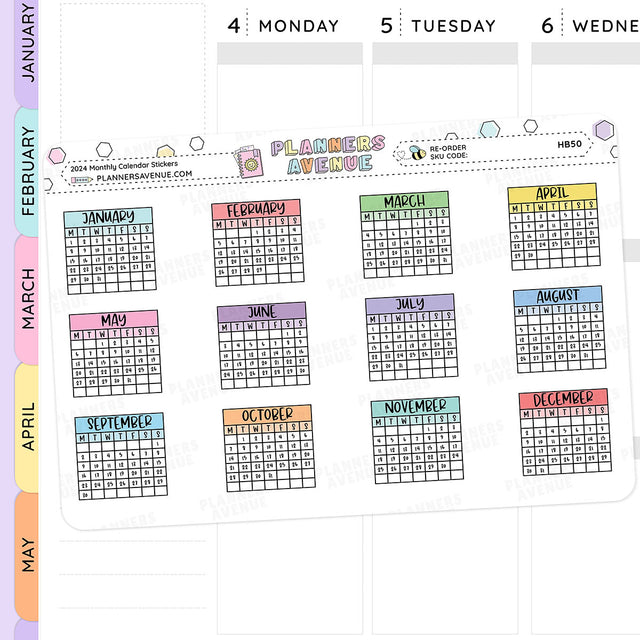 Planner Calendar Stickers