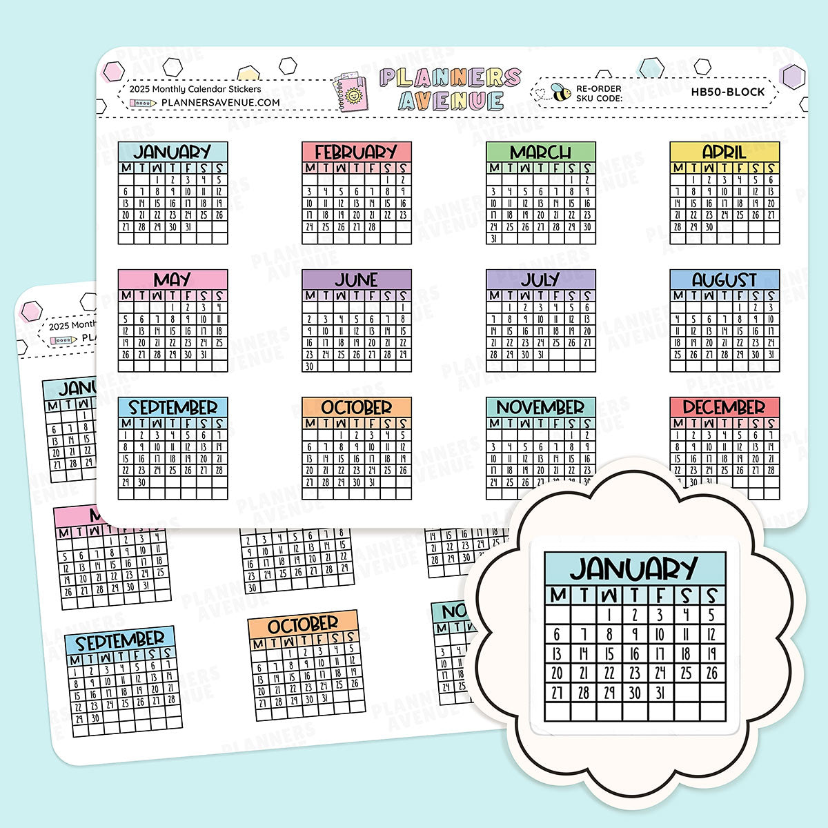 Mini Calendar Planner Stickers - 2025 Dated mini-calendar-planner-stickers-2025-dated