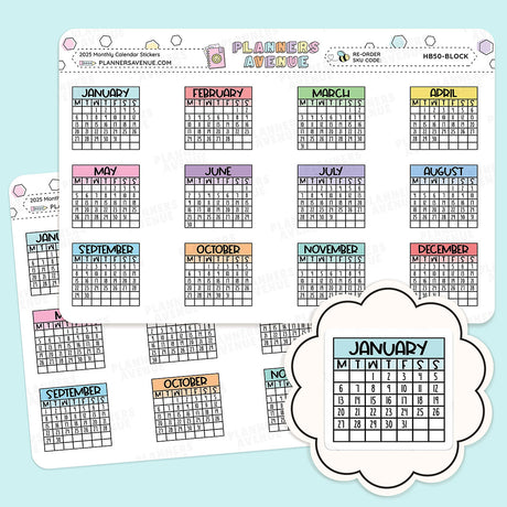 Mini Calendar Planner Stickers