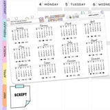 2024 Moon Phase Calendar Month Planner Stickers