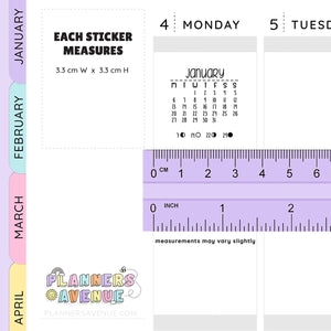 Moon Phase Calendar Month Planner Stickers - 2025