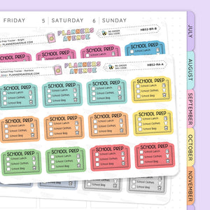 School Prep Planner Stickers