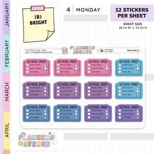 School Prep Planner Stickers