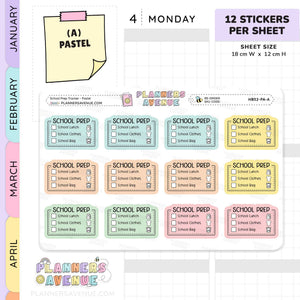 School Prep Planner Stickers