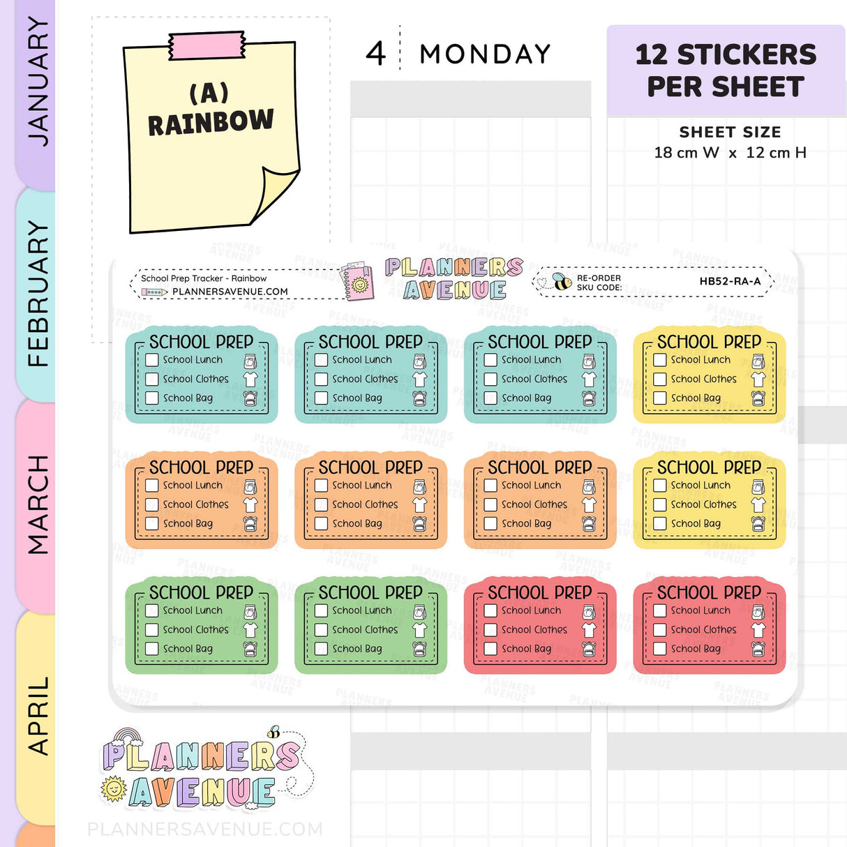 School Prep Planner Stickers
