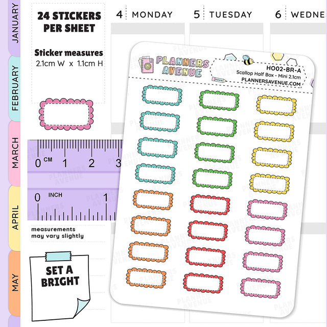 Hobonichi Scalloped Half Box Stickers