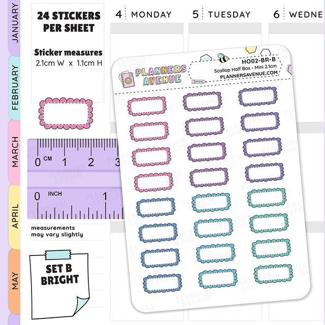 Hobonichi Scalloped Half Box Stickers