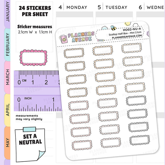 Hobonichi Scalloped Half Box Stickers