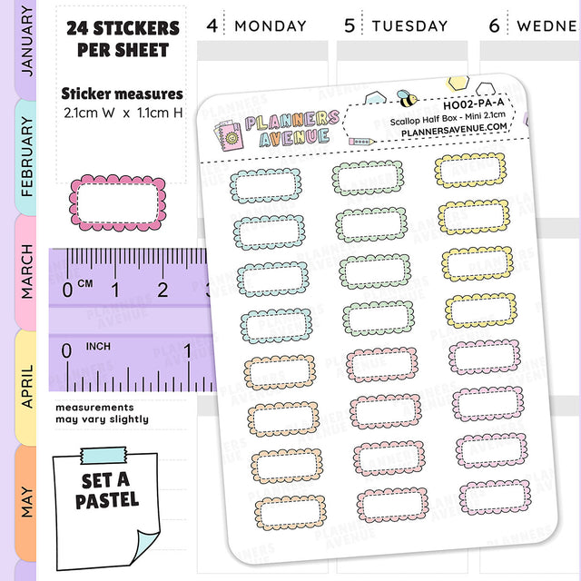 Hobonichi Scalloped Half Box Stickers