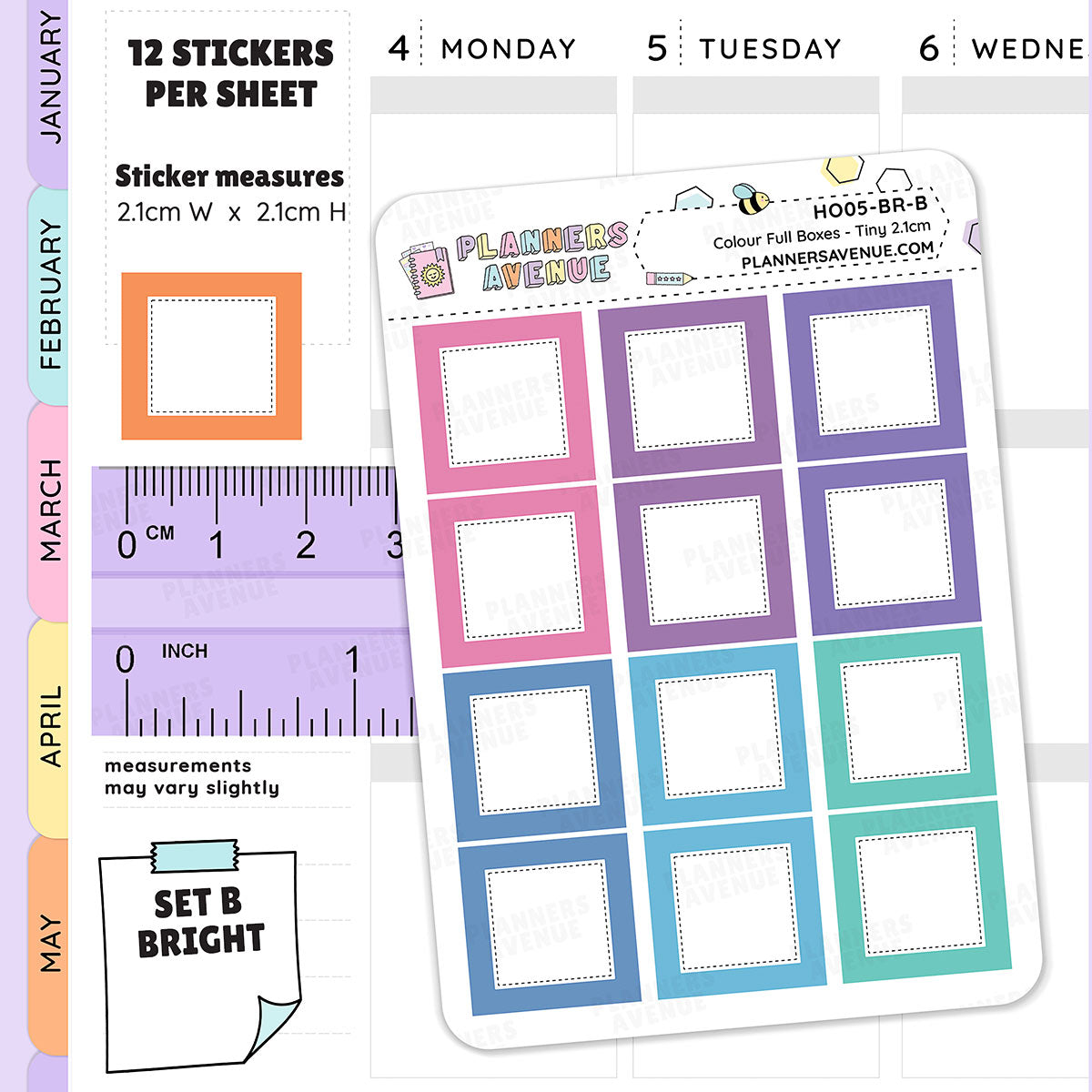 Hobonichi Full Boxes Functional Stickers
