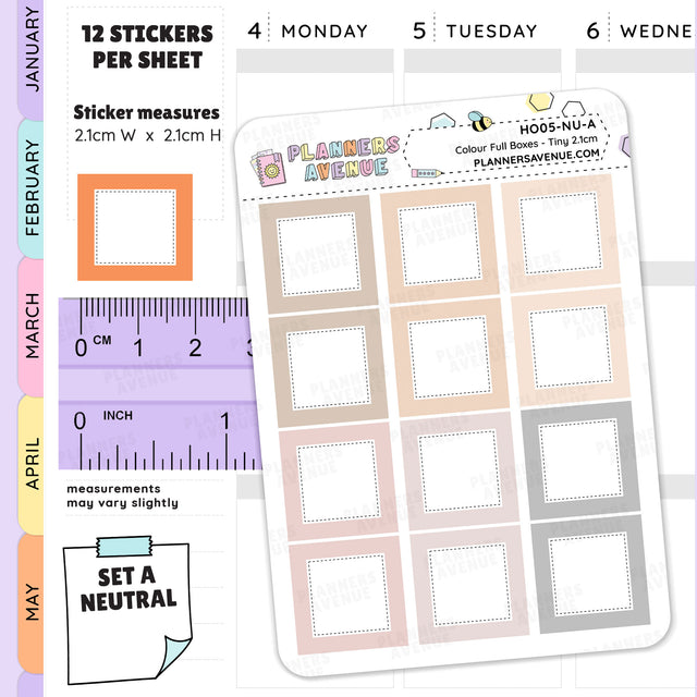 Hobonichi Full Boxes Functional Stickers