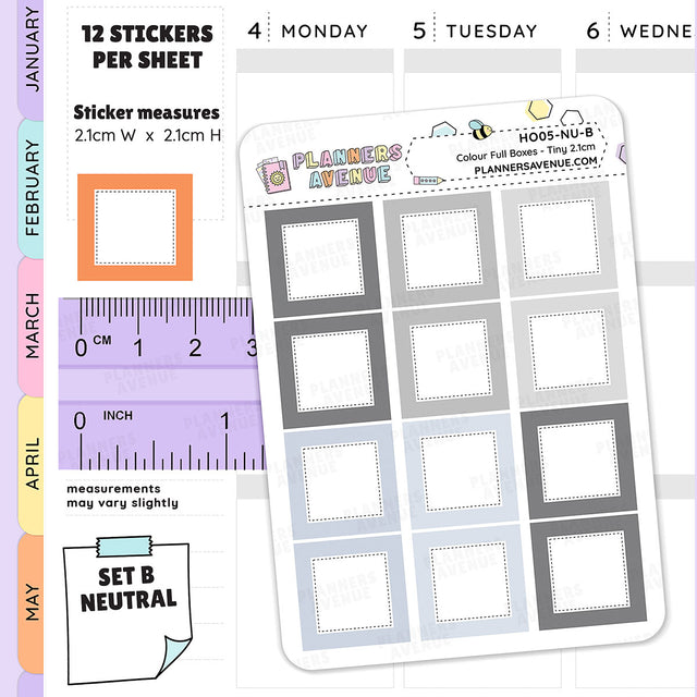 Hobonichi Full Boxes Functional Stickers