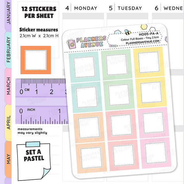 Hobonichi Full Boxes Functional Stickers