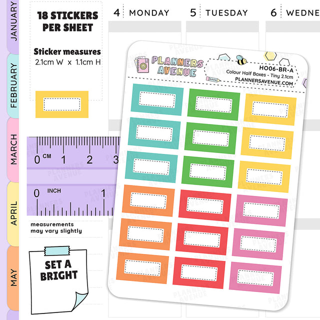 Hobonichi Half Boxes Functional Stickers