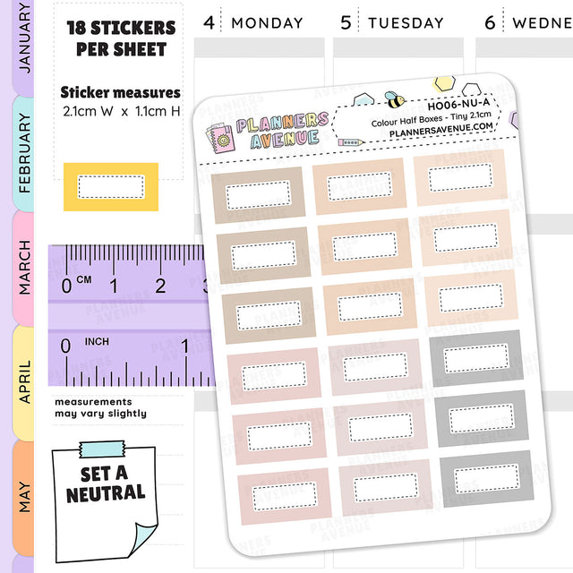 Hobonichi Half Boxes Functional Stickers