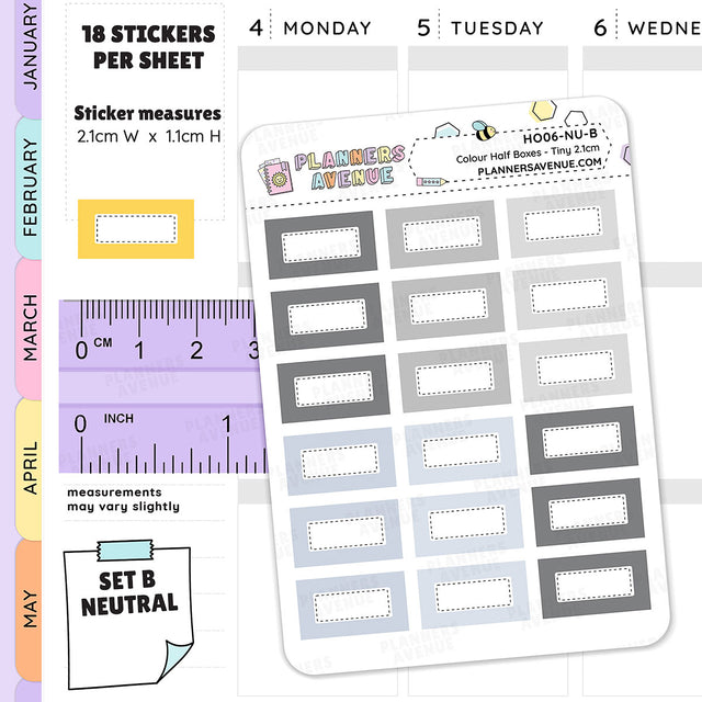 Hobonichi Half Boxes Functional Stickers