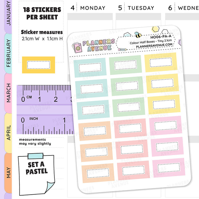 Hobonichi Half Boxes Functional Stickers