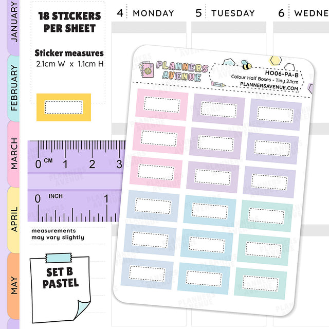 Hobonichi Half Boxes Functional Stickers